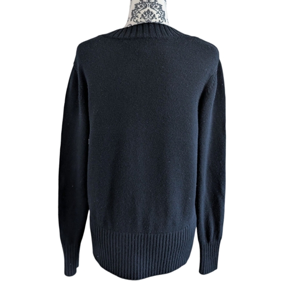 Kit and Ace Trafalgar Merino Sweater Women's S Black V Neck Effortless Capsule - Picture 3 of 8